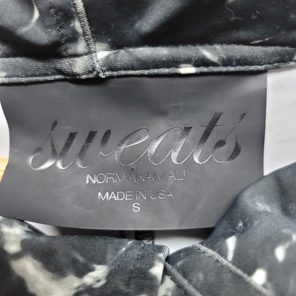 SWEATS by Norma Kamali black marble print supplex jacket sz SM see detai… - Picture 6 of 8